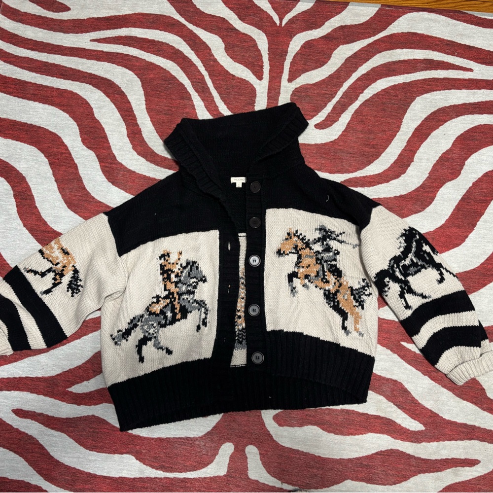 Anthropologie Pilcro Horse Pattern Cardigan in Large - PERFECT condition